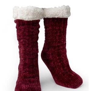 Britt's Knits Maroon Slipper Socks